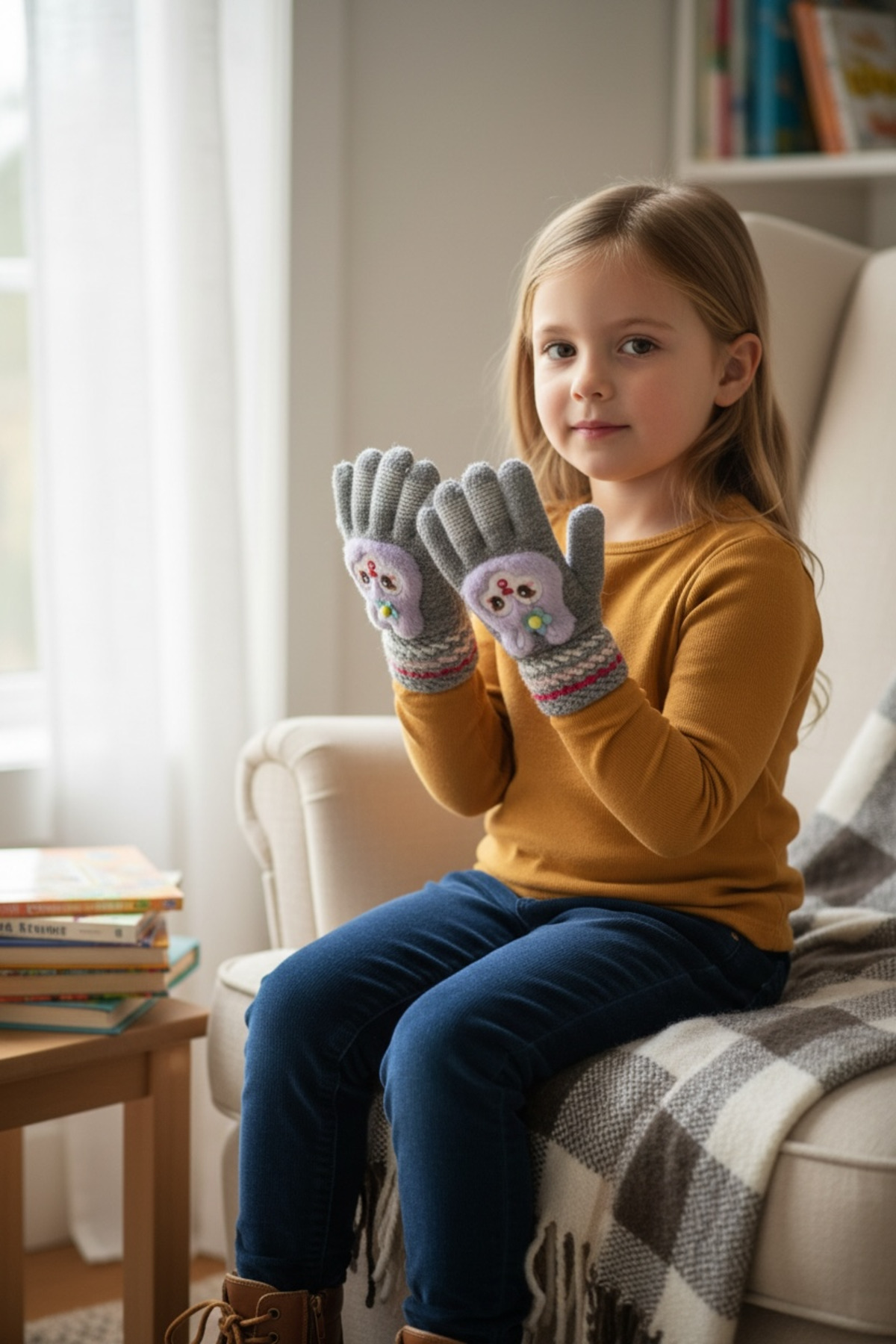 Kitti Kız Çocuk eldiven 4-8 yaş fotoğrafı 2 (önizleme)