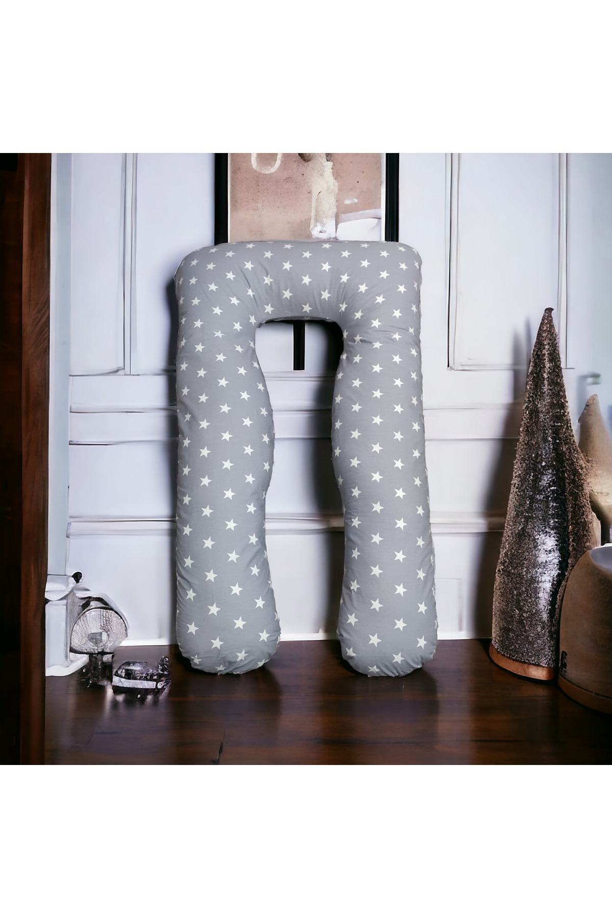 BeybiNest 100% органична възглавница за бременни с памучна подплата, размер 1...