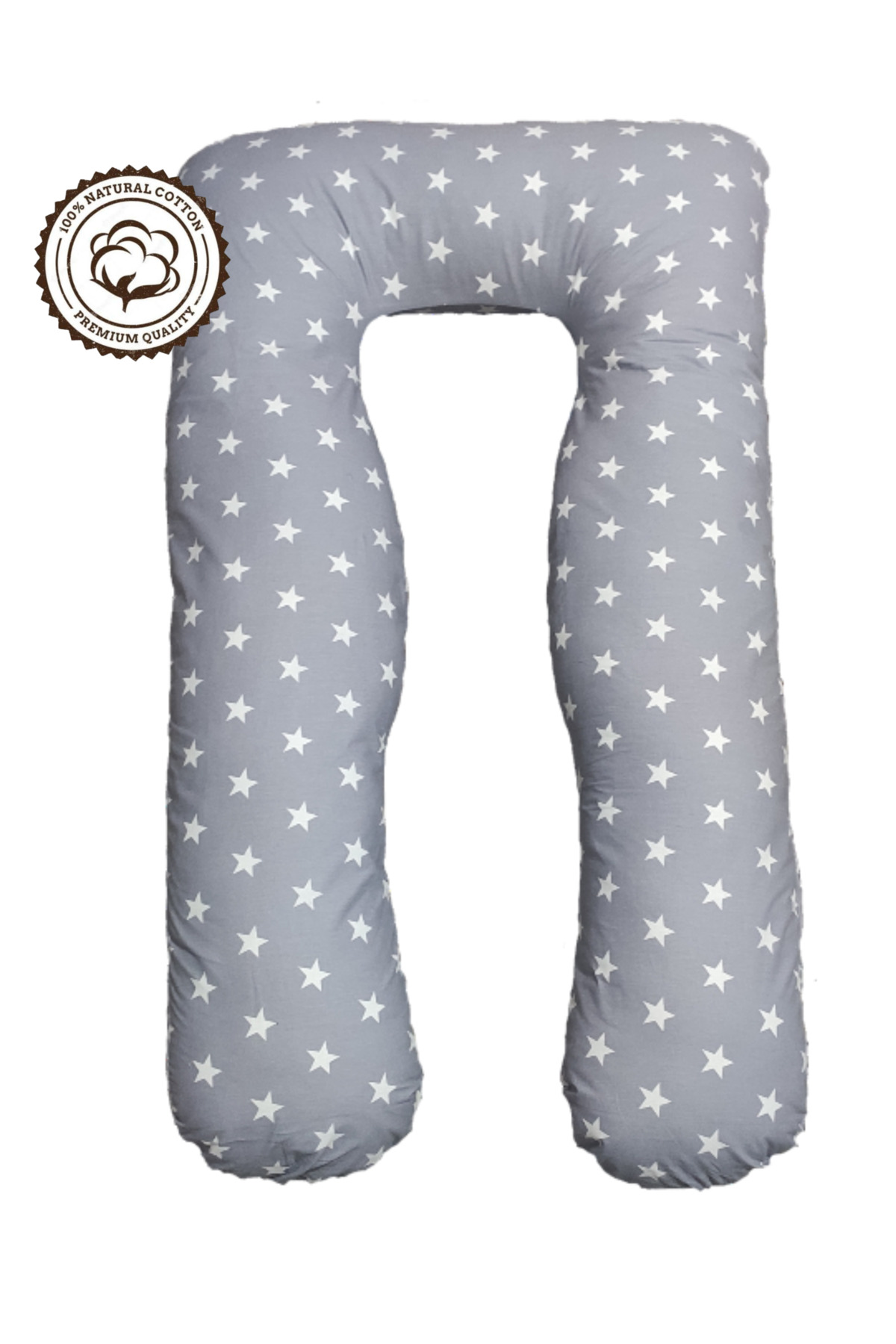 BeybiNest %100 Organik 130 x 80 cm Pamuklu Astarlı Hamile Destek Yastığı Yıldızlar Desen fotoğrafı 4 (önizleme)