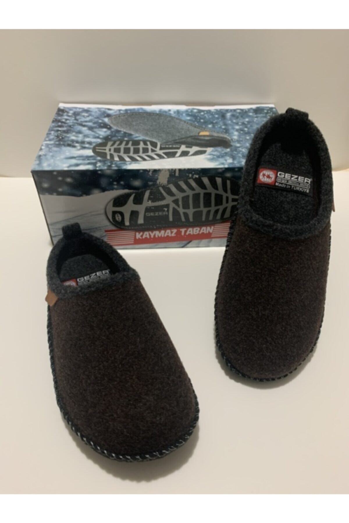 GEZER Unisex Kışlık Keçe Sessiz Rahat Taban Ev Halı Misafir Terliği görsel 2