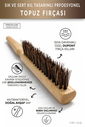 organiflex Topuz Fırçası Profesyonel Isıya Dayanıklı Premium Dupont Fırça