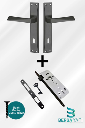 bersayapı Prizma Aynalı Oda Kapı Kolu ve Sesiz Gömme Kilit Mat siyah 1 Kapılı...