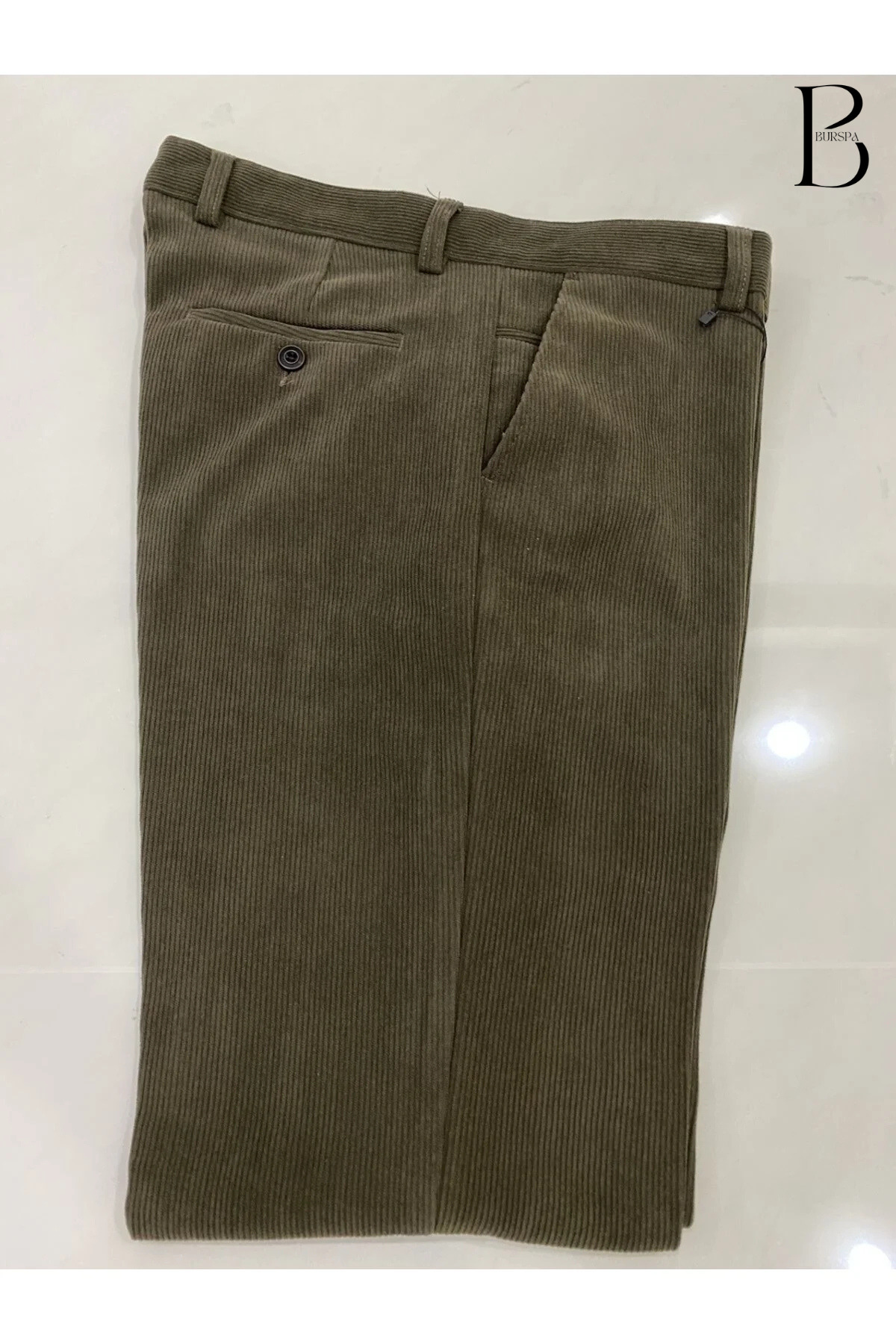 Rahat Kesim Kışlık Içi Polarlı Açık Kahverengi Erkek Baba Kadife Pantolon — قهوه‌ای P05 — تصویر 6 از 8