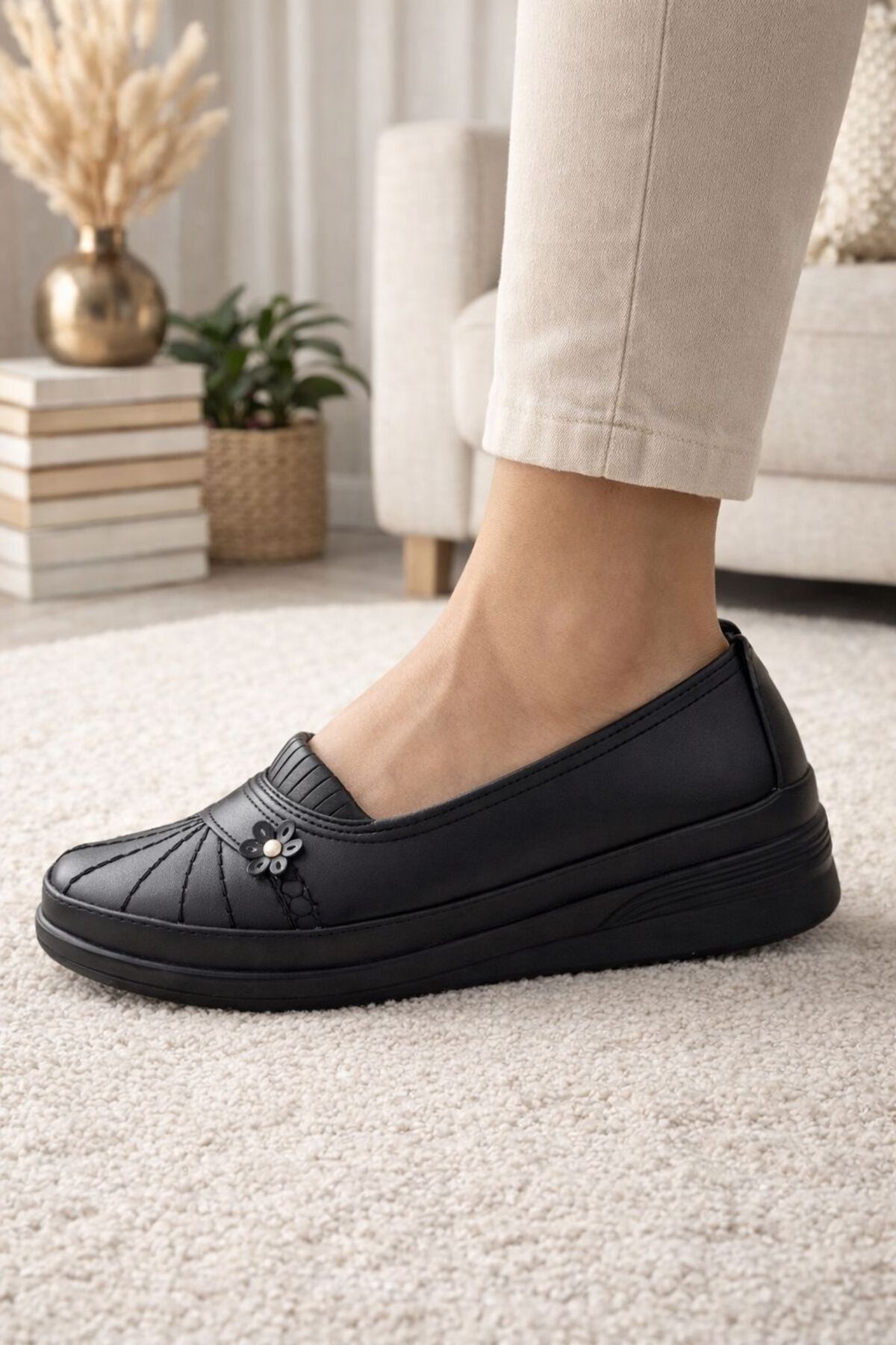 Babetty  Kadın Ortopedik Ayakkabı Günlük Rahat Anne Ayakkabısı Anatomik Taban - Papatya - Görsel 3