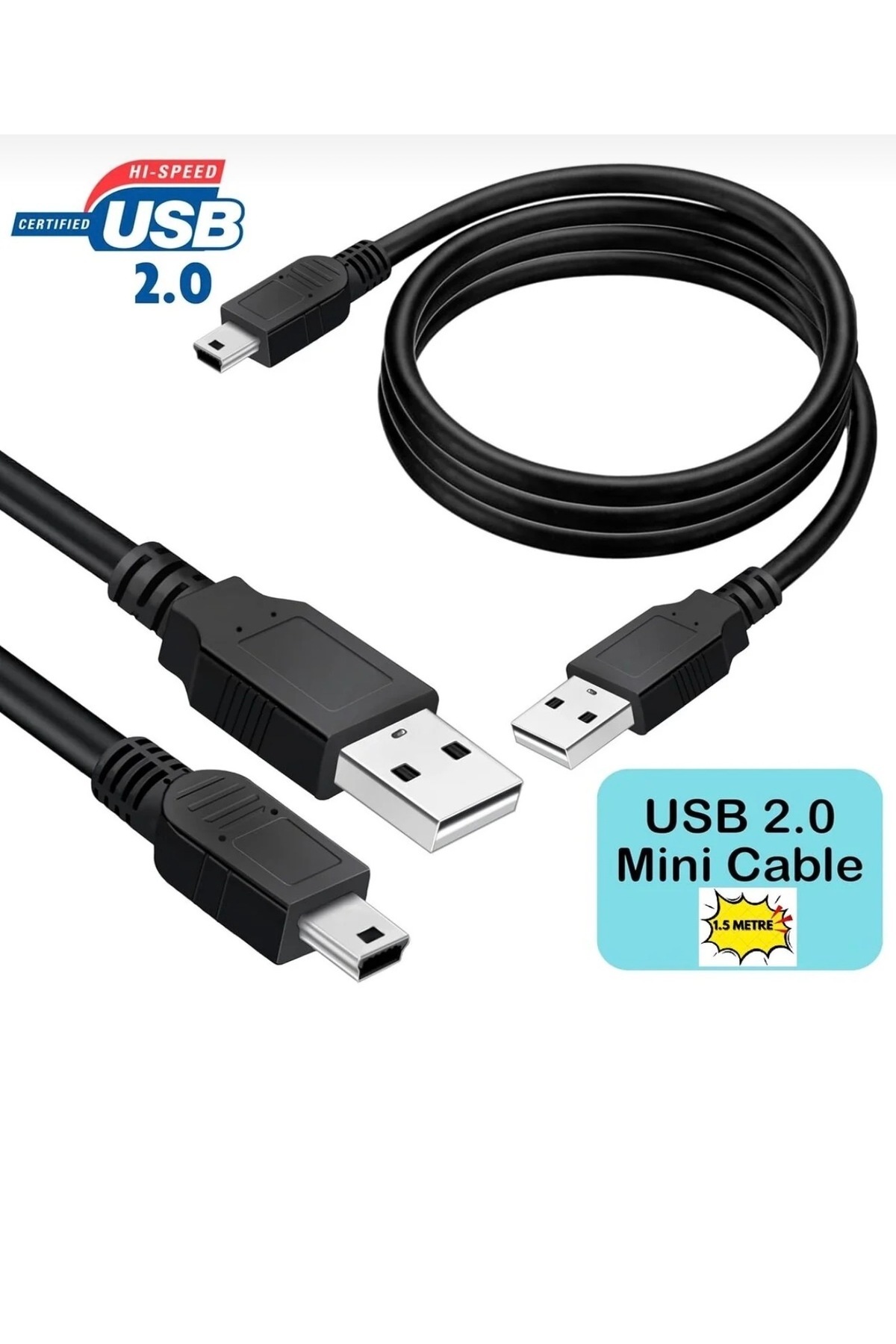 ATAELEKTRONİK Bebek Kamerası Için Uyumlu 1.5 Metre Mini Usb 2.0 Şarj Ve Data Kablosu Kömürlü Güçlendirilmiş fotoğrafı 4 (önizleme)