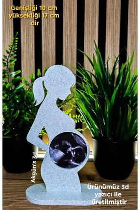 Akgün's Anne Adayına Hediye Hamile Silüeti Ultrason Çerçevesi - Modern 3D Dek...