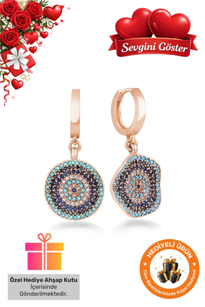 Lucente Jewellery 925 Ayar Hediye Kutulu Nazar Boncuklu  Rose Gümüş Kaplama S...