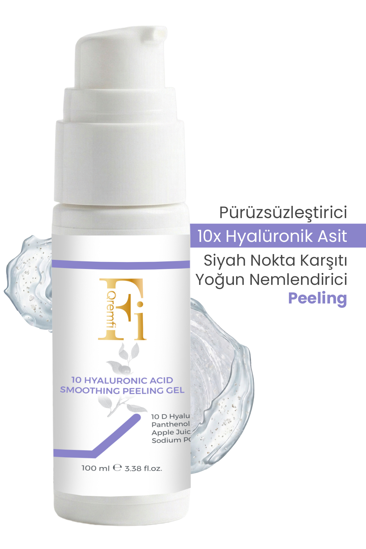 Qremfi 10 Farklı Hyalüronik Asit İçeren Pürüzsüzleştirici ve Yoğun Nemlendirici Jel Peeling 100 ml — QR25HP01