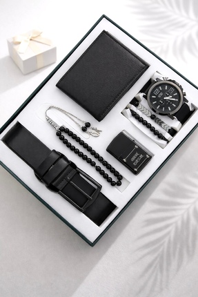 wesscollection Erkek Kol Saati Çakmak Kemer Cüzdan Tesbih ve Bileklik Seti