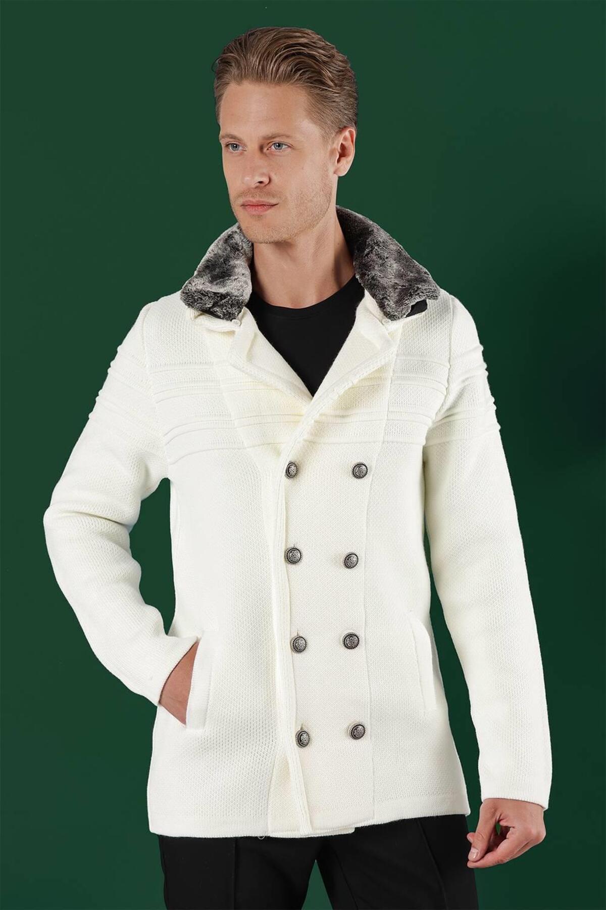 Efor 02 Slim Fit Ekru Spor Kaban görsel 3