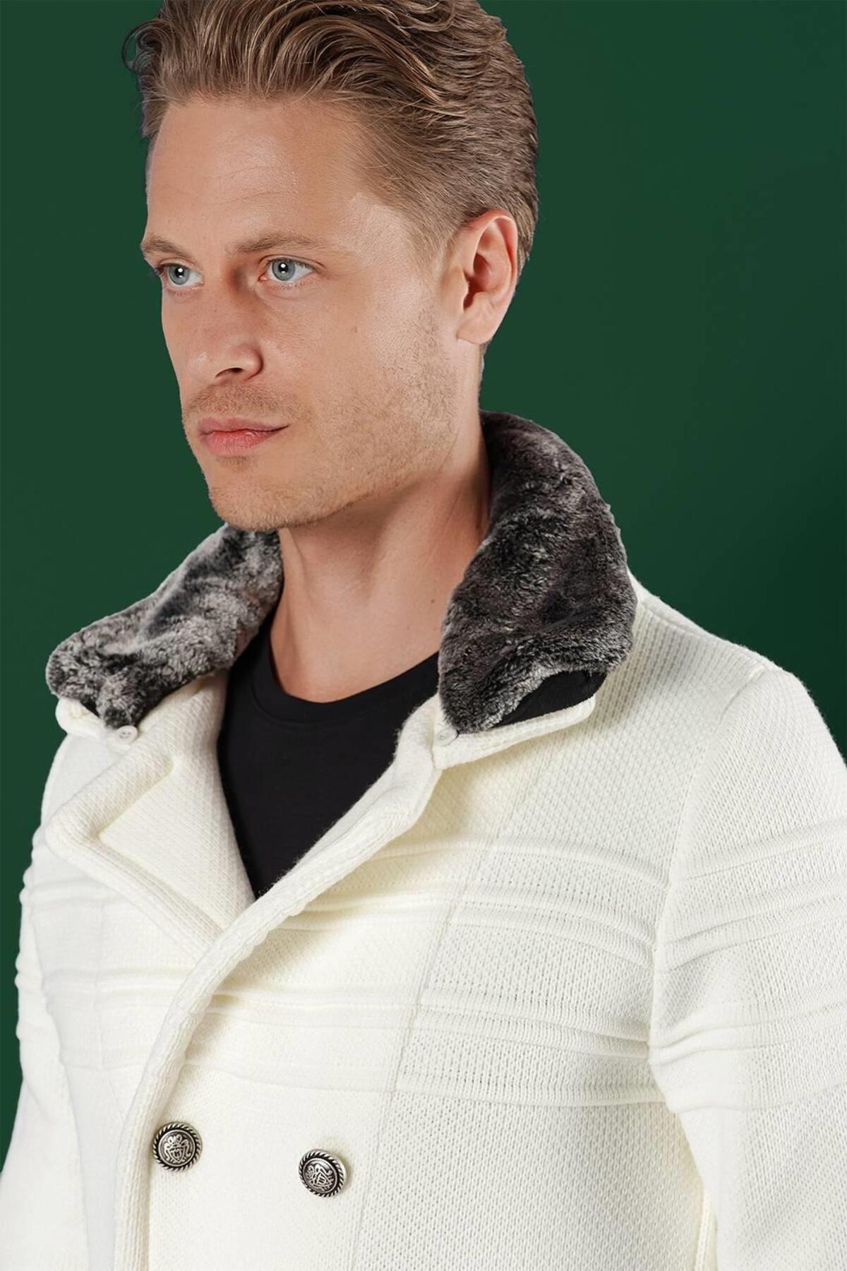 Efor 02 Slim Fit Ekru Spor Kaban görsel 6