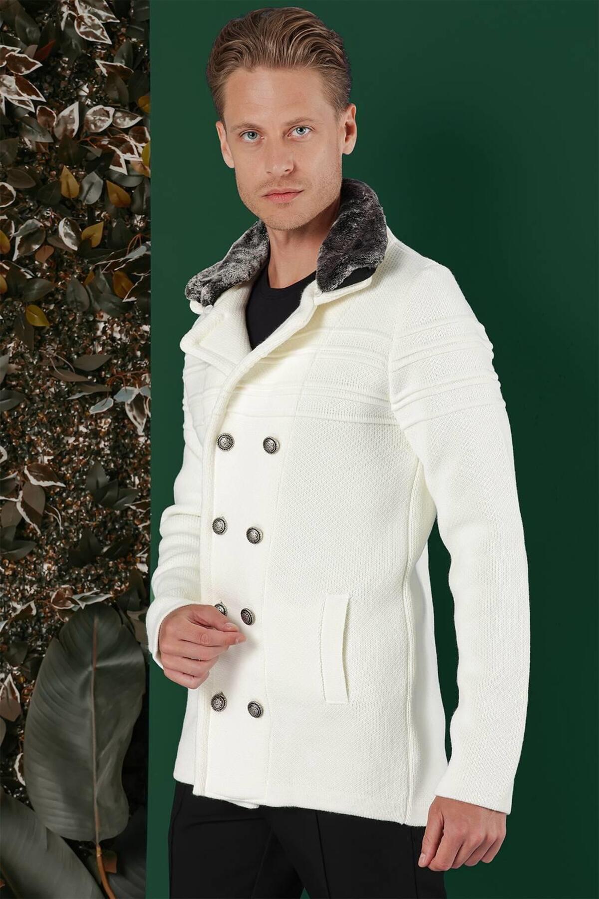 Efor 02 Slim Fit Ekru Spor Kaban görsel 5