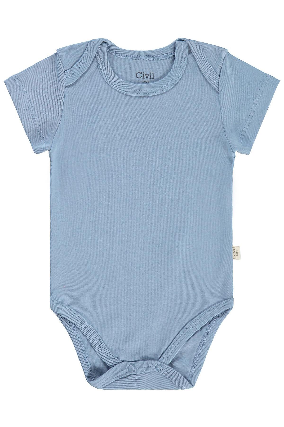 Civil Baby Basıc 3 Lü 0-36 Ay Çıtçıtlı Badi - Pudra 6-9 Ay fotoğrafı 7 (önizleme)