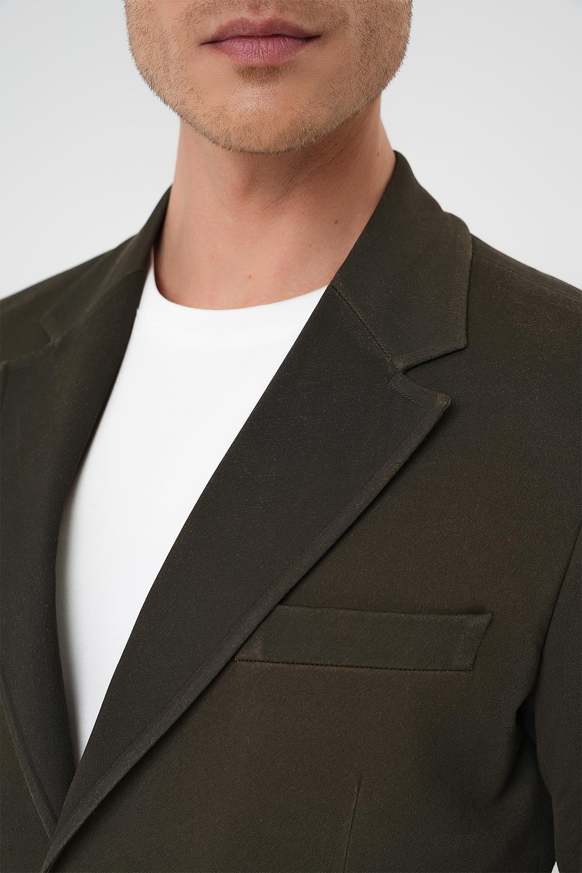 Efor  KA 088 Slim Fit Haki Spor Kaban - Görsel 7