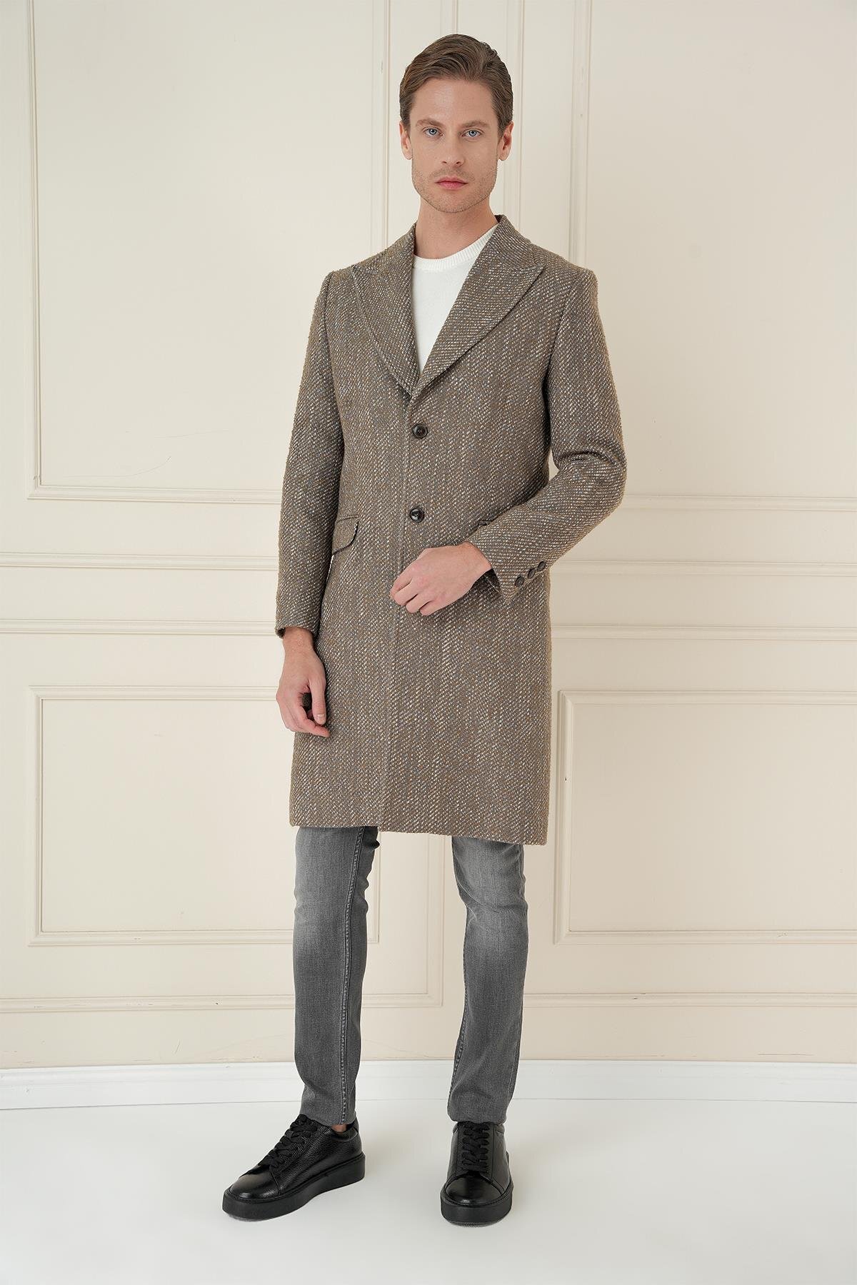 Efor  PLT 085 Haki Klasik Palto - Görsel 3