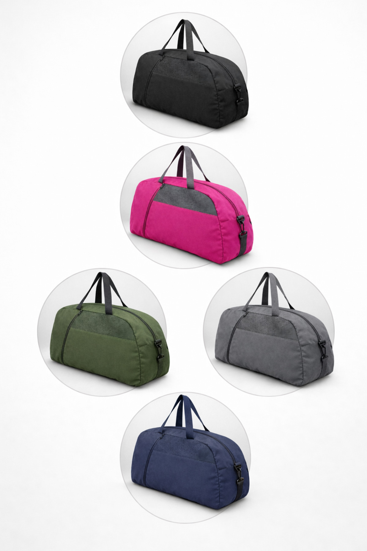 KAFF  Orta Boy Lacivert Önü Cepli Ayarlanabilir Omuz Askılı El Seyahat Spor Çantası-0832 - Görsel 8