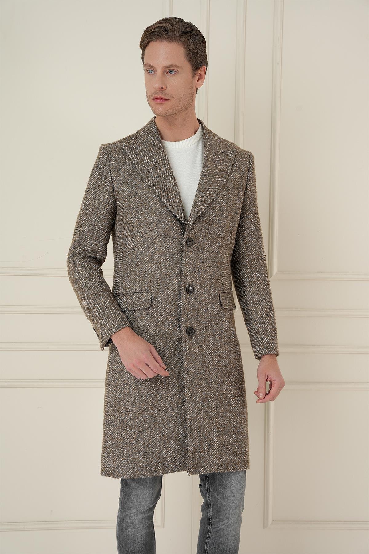 Efor  PLT 085 Haki Klasik Palto - Görsel 4