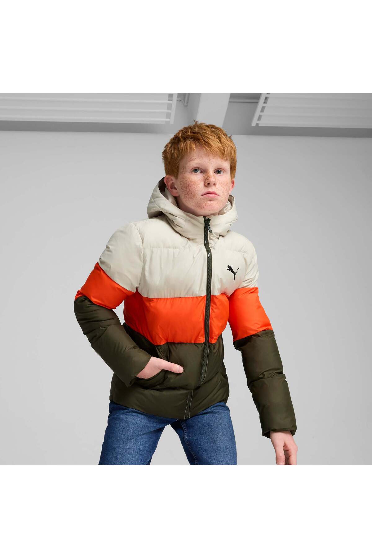 Puma Poly Hooded Puffer Jacket Genç Ceket görsel 6
