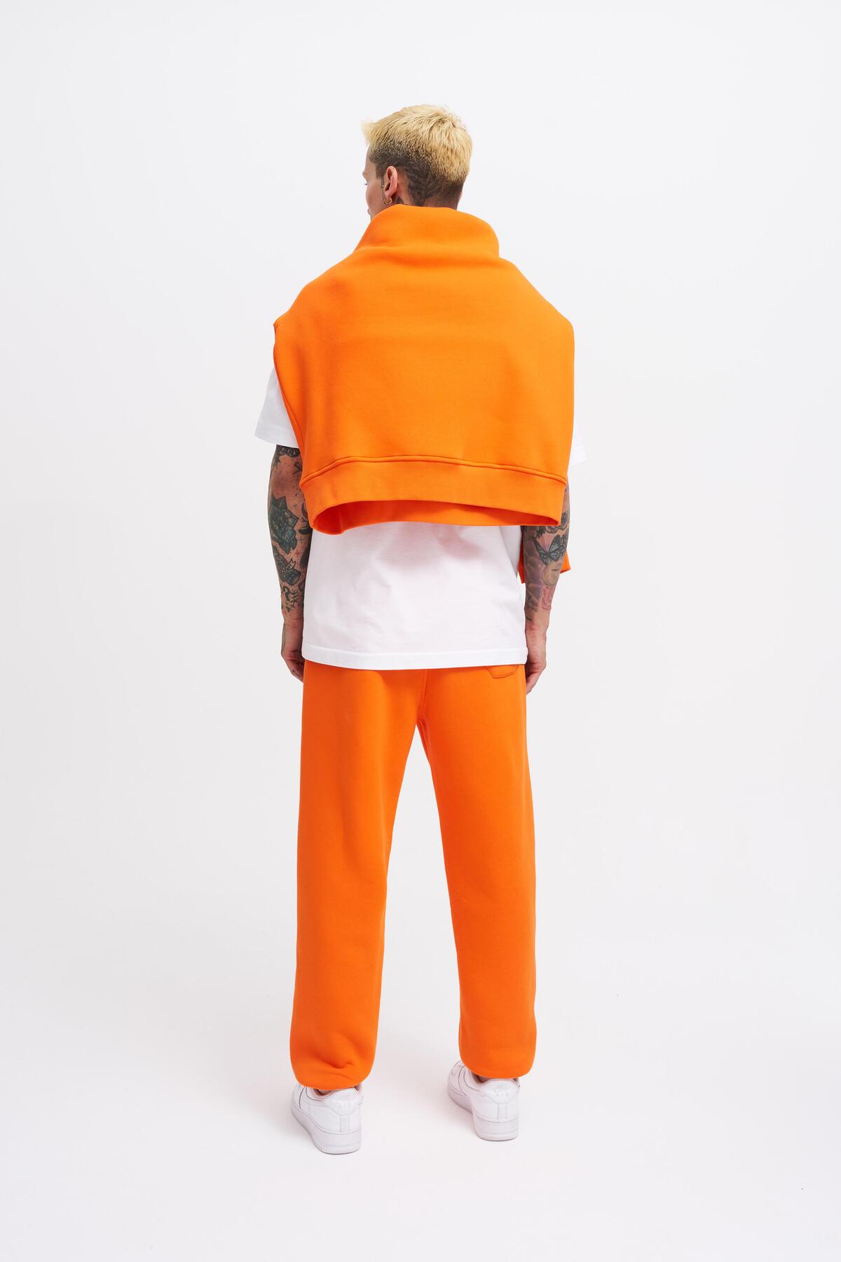 Machinist  Erkek Relaxed Jogger Basic Eşofman Altı Neon Turuncu - Görsel 7