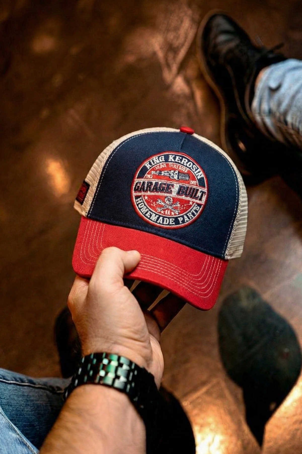 King Kerosin Mesh Truck Driver Hat - Garage Built Embroidered Hat