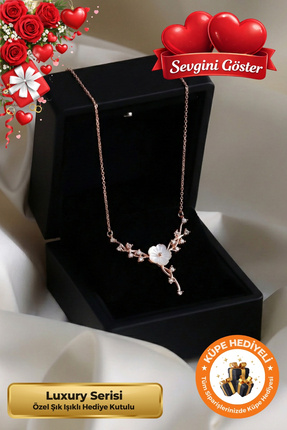 Lucente Jewellery Işıklı Hediye Kutulu Manolya Çiçeği Sarmaşık 925 Ayar Gümüş...