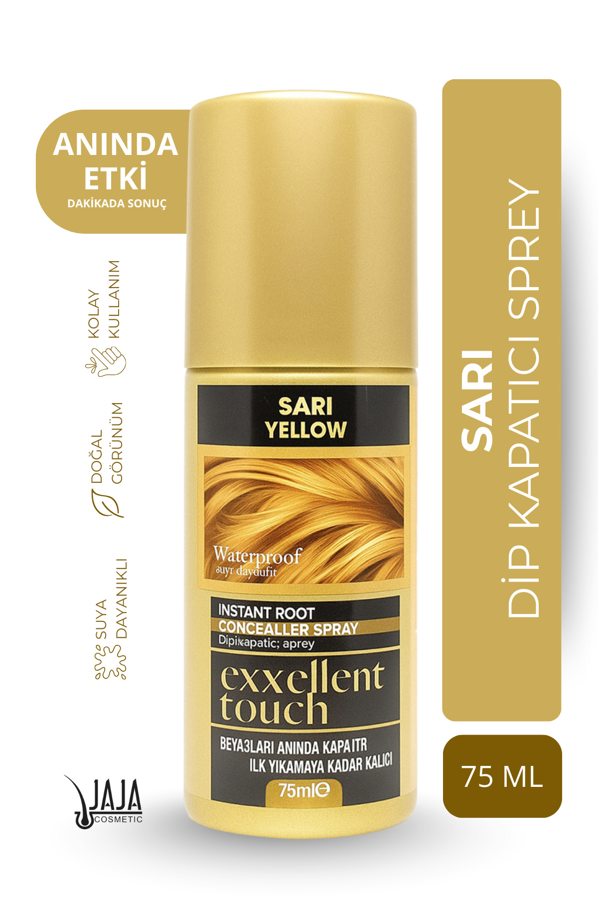 Jaja Sarı (Blonde) Dip Kapatıcı Saç Spreyi | 75 ML & Pratik Uygulama — 8684556385433
