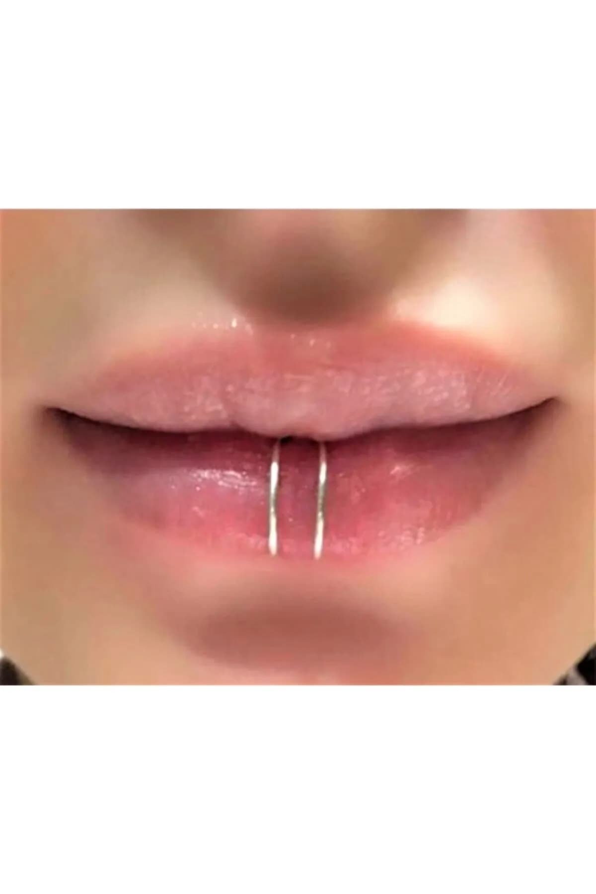 Piercing Market Steel & Silver Deliksiz Sıkıştırma Unisex Fake Dudak Burun Kulak Kıkırdak Septum 316l Cerrahi Çelik Ear Cuff Küpe görsel 2