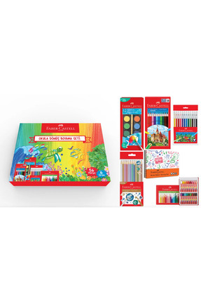 Faber Castell Okula Dönüş Boyama Seti 56 Parça – Renkli ve Eğlenceli Resim De...