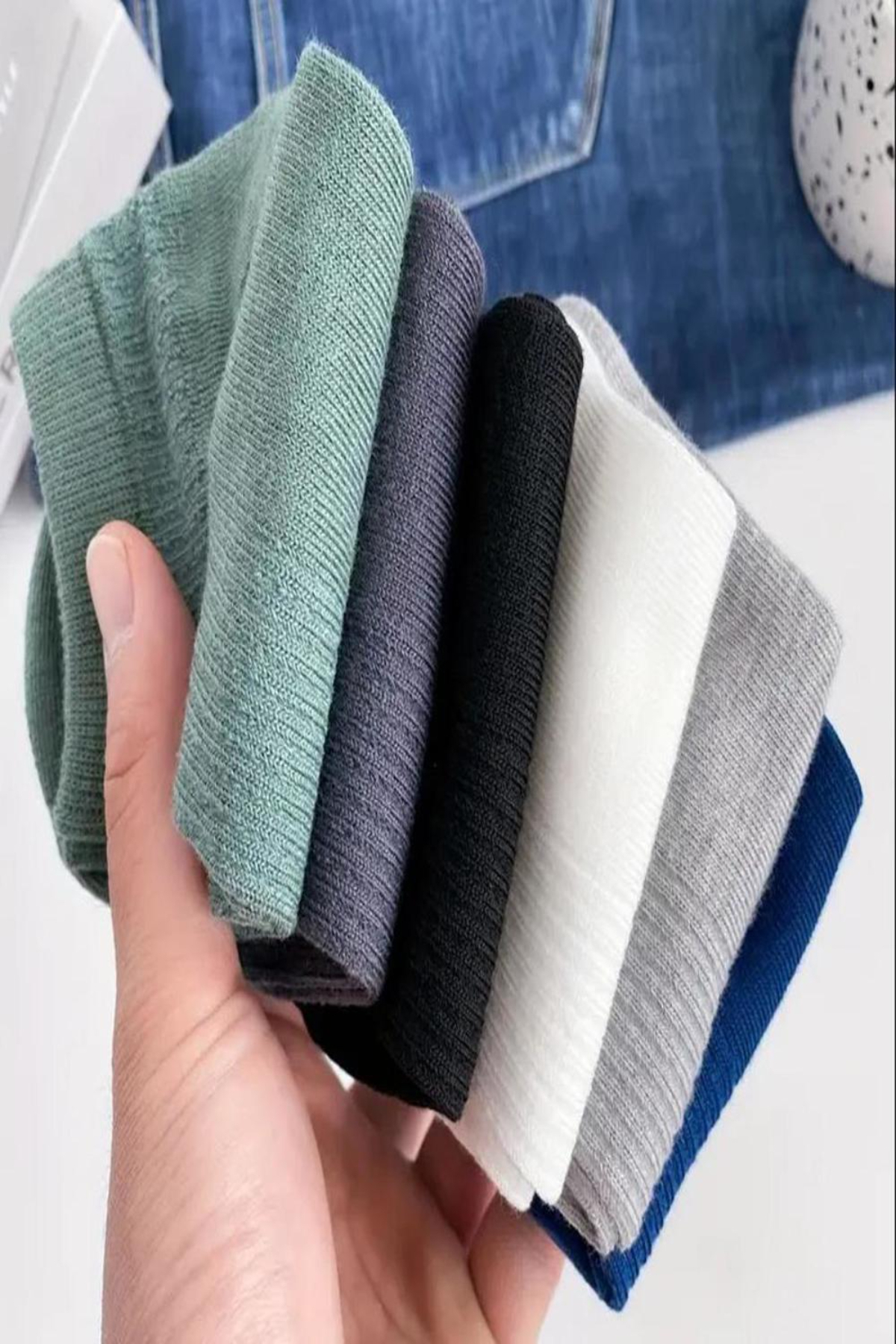 Ozzy Socks  6 Çift Şık Pamuklu Çizgili Patik Çorap Renkli Set - Görsel 2