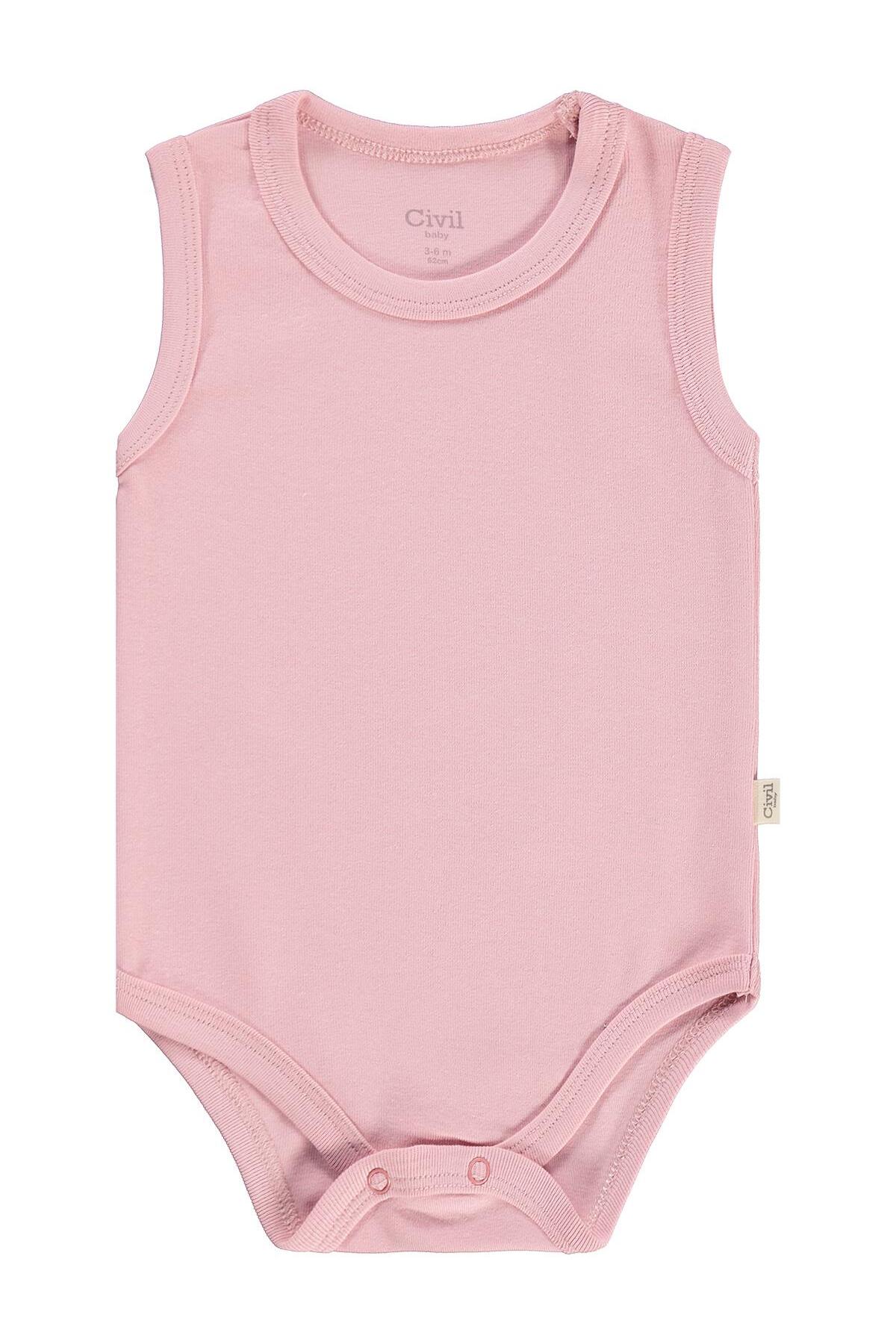 Civil Baby 3'lü Karışık Renk 3-36 Ay Çıtçıtlı Badi - Pembe fotoğrafı 7 (önizleme)