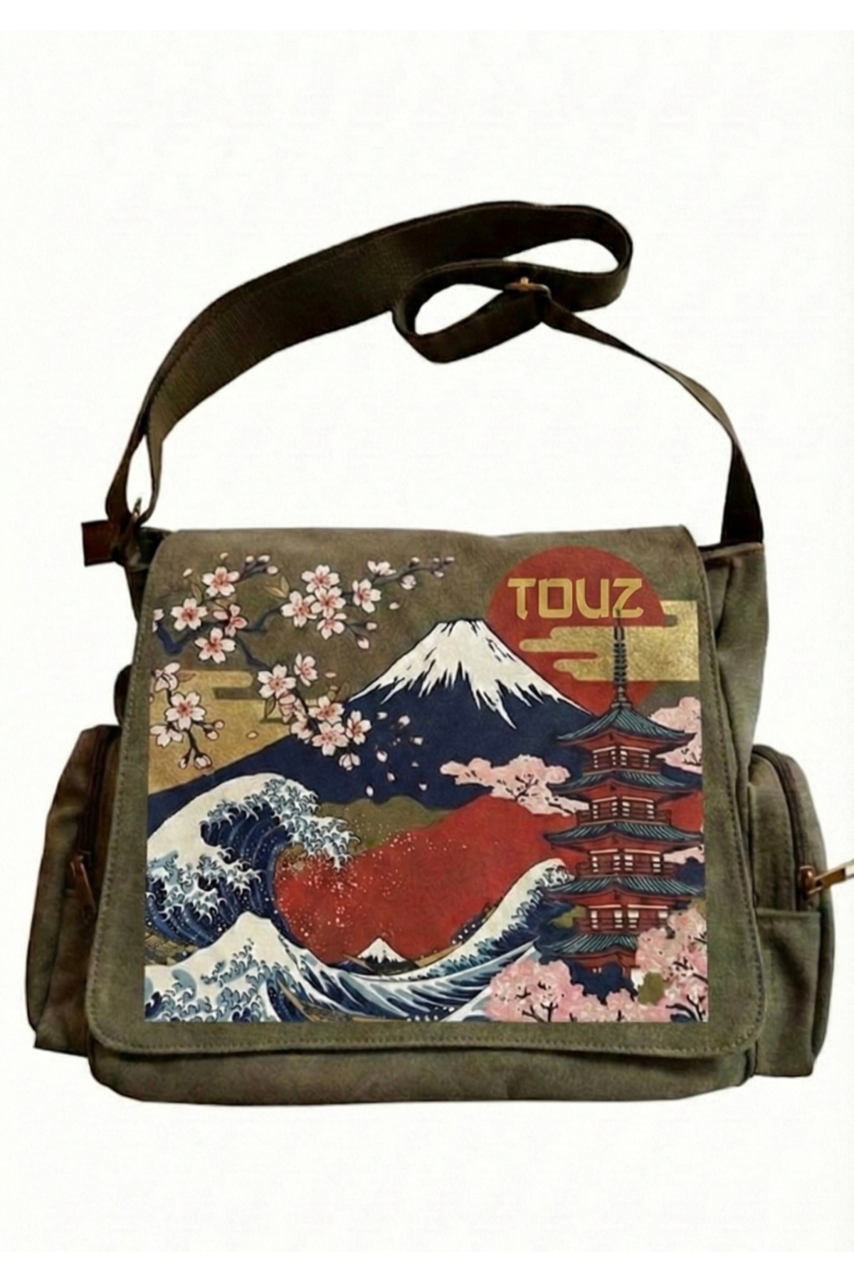 Touz Moda Japon Culture Baskılı Unisex Postacı Çantası