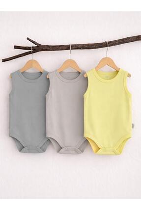 Civil Baby Basıc 3 Lü 0-36 Ay Çıtçıtlı Badi - Bej 3-4 Yaş