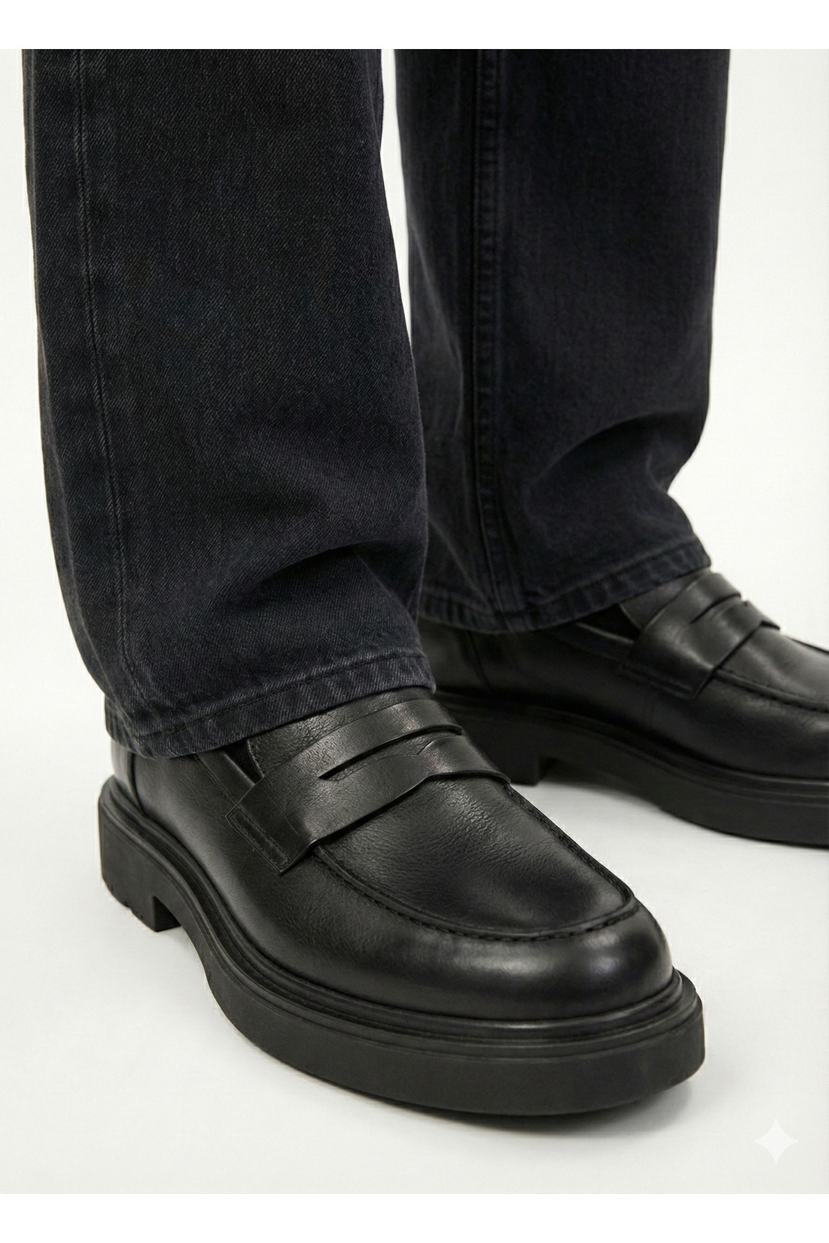 VARNAS Erkek Siyah Hakiki Deri Hafif EVA Taban Loafer Ayakkabı - Thunder Casual görsel 6
