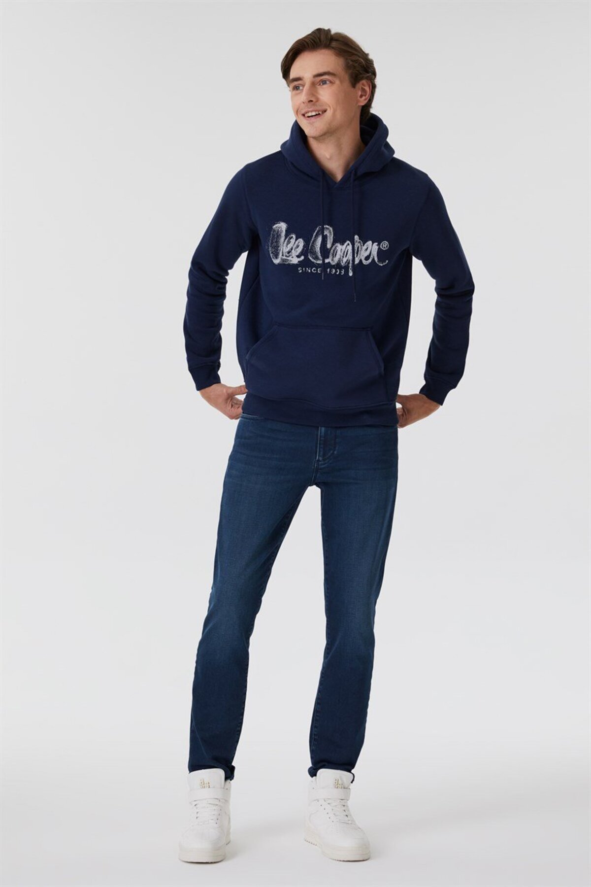 Lee Cooper Gregory Erkek Kapüşonlu Sweatshirt Lacivert - Fiyatı