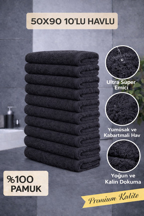 BAMİROSE 50x90 CM 10'LU LEKE TUTMAYAN SPOR - FİTNESS - KUAFÖR - BERBER HAVLUSU