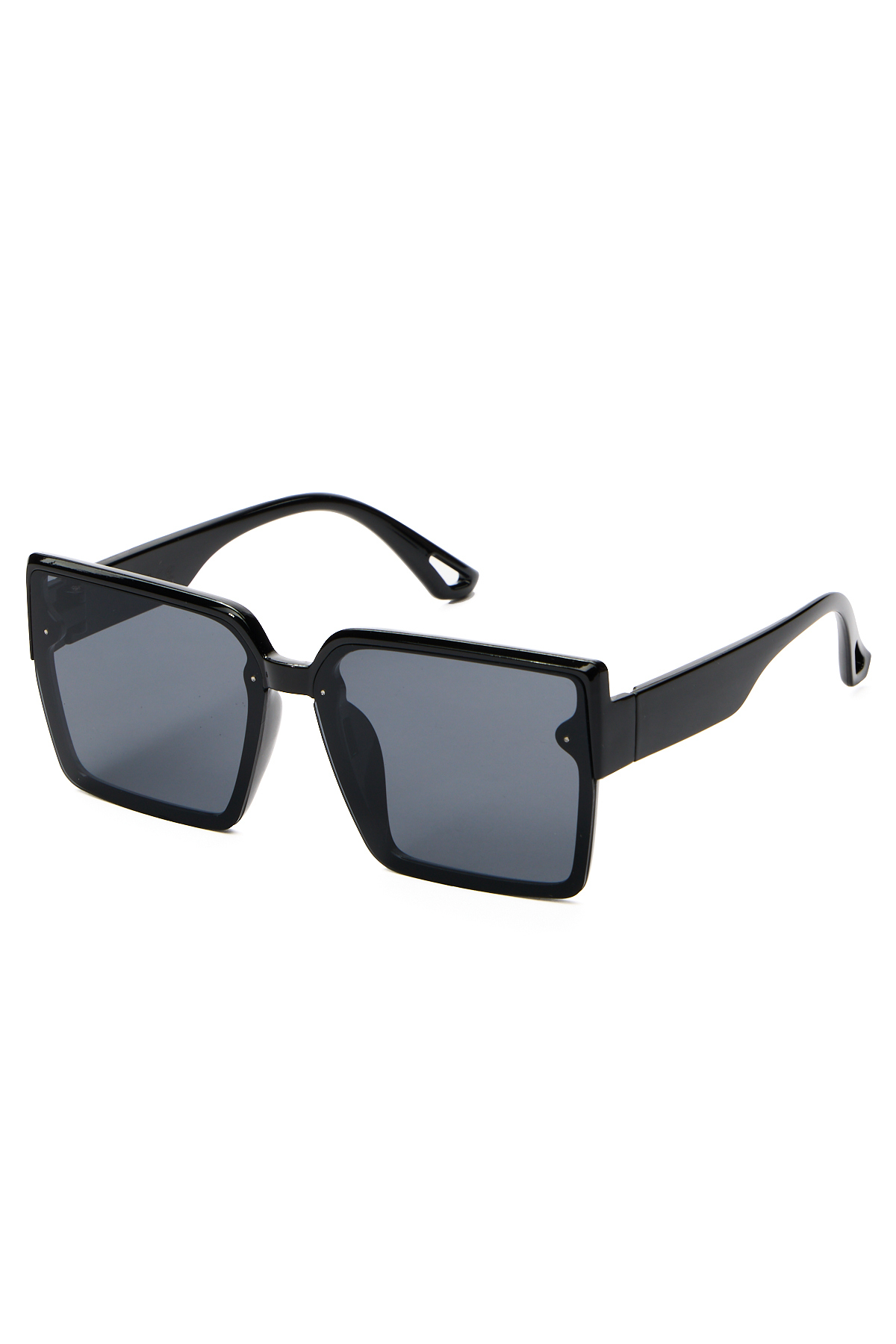 Chunky Frame Mılan Unısex Siyah Kare Lüx Güneş Gözlüğü görsel 3