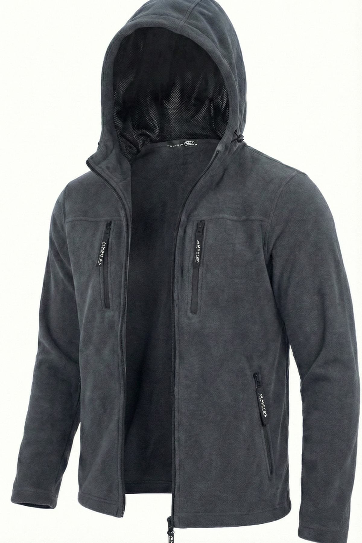 Ghassy Co  Erkek Gri Army Tactical Polar Kapüşonlu Ceket - Görsel 2