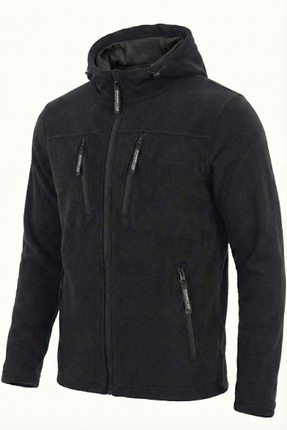 Ghassy Co Erkek Siyah Army Tactical Polar Kapüşonlu Ceket