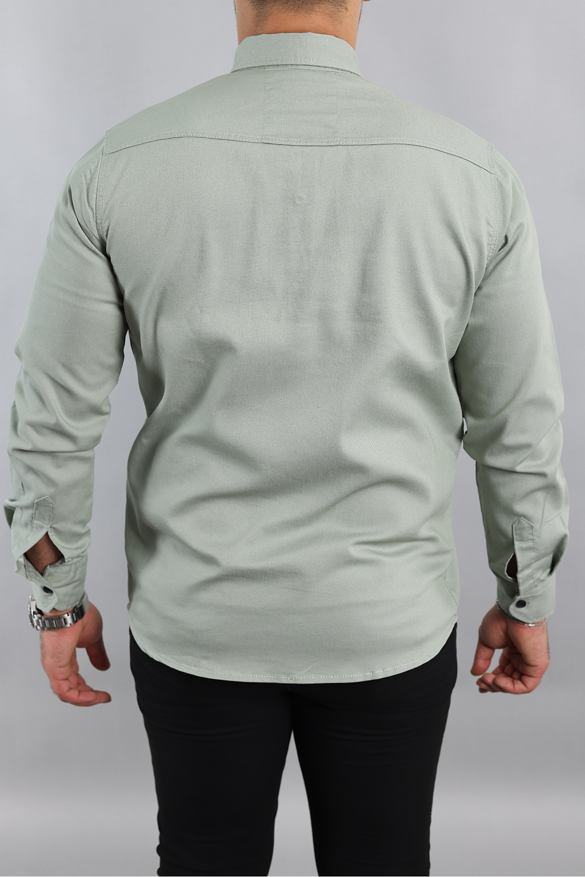 YXC  Çift Cepli Gömlek Erkek Kot Gömlek - Görsel 4