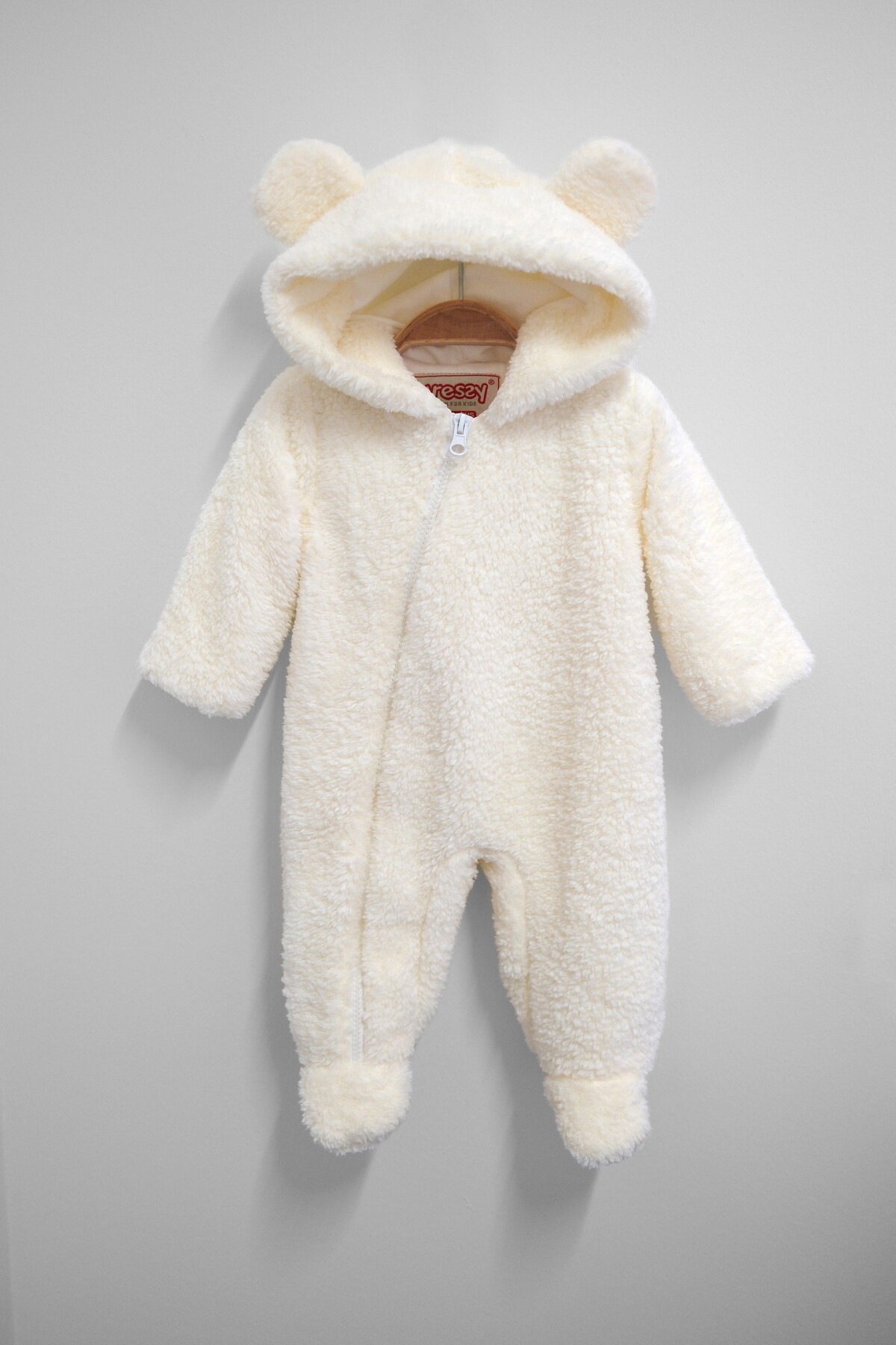 Aressy Welsoft Kapüşonlu Bebek Tulum Patikli Peluş Tulum Teddy Kemik Fermuarlı Uyku Tulum Pramsuit Kozmonot fotoğrafı 2 (önizleme)