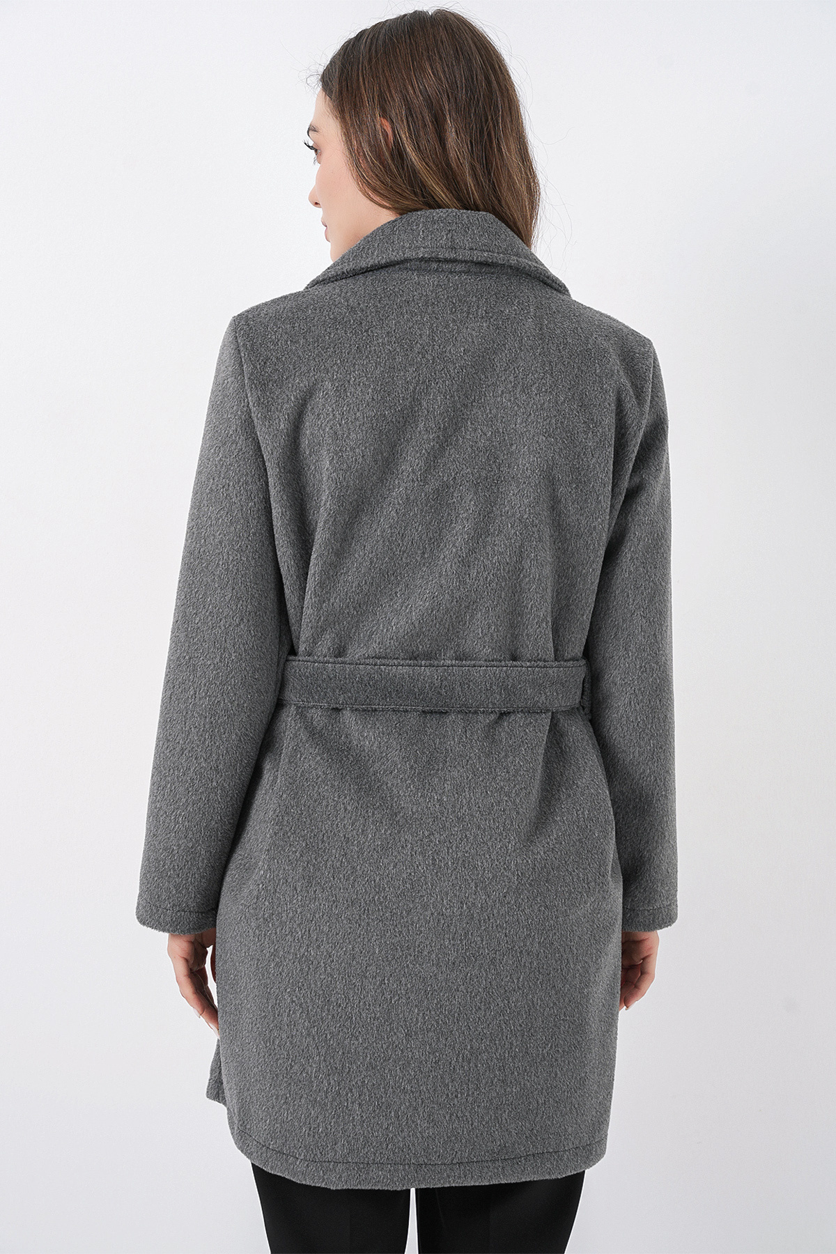 Bigdart  Kadın Kuşaklı Kaban 9171 - Antrasit - Görsel 6