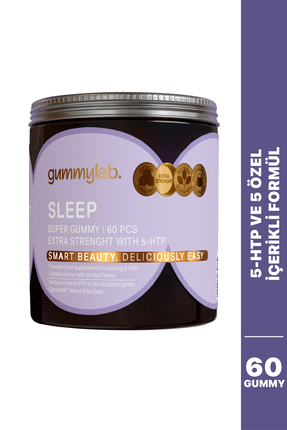 gummylab. Sleep Vanilya Aromalı 5-HTP ve Muz Ekstresi İçeren Çiğnenebilir Tak...