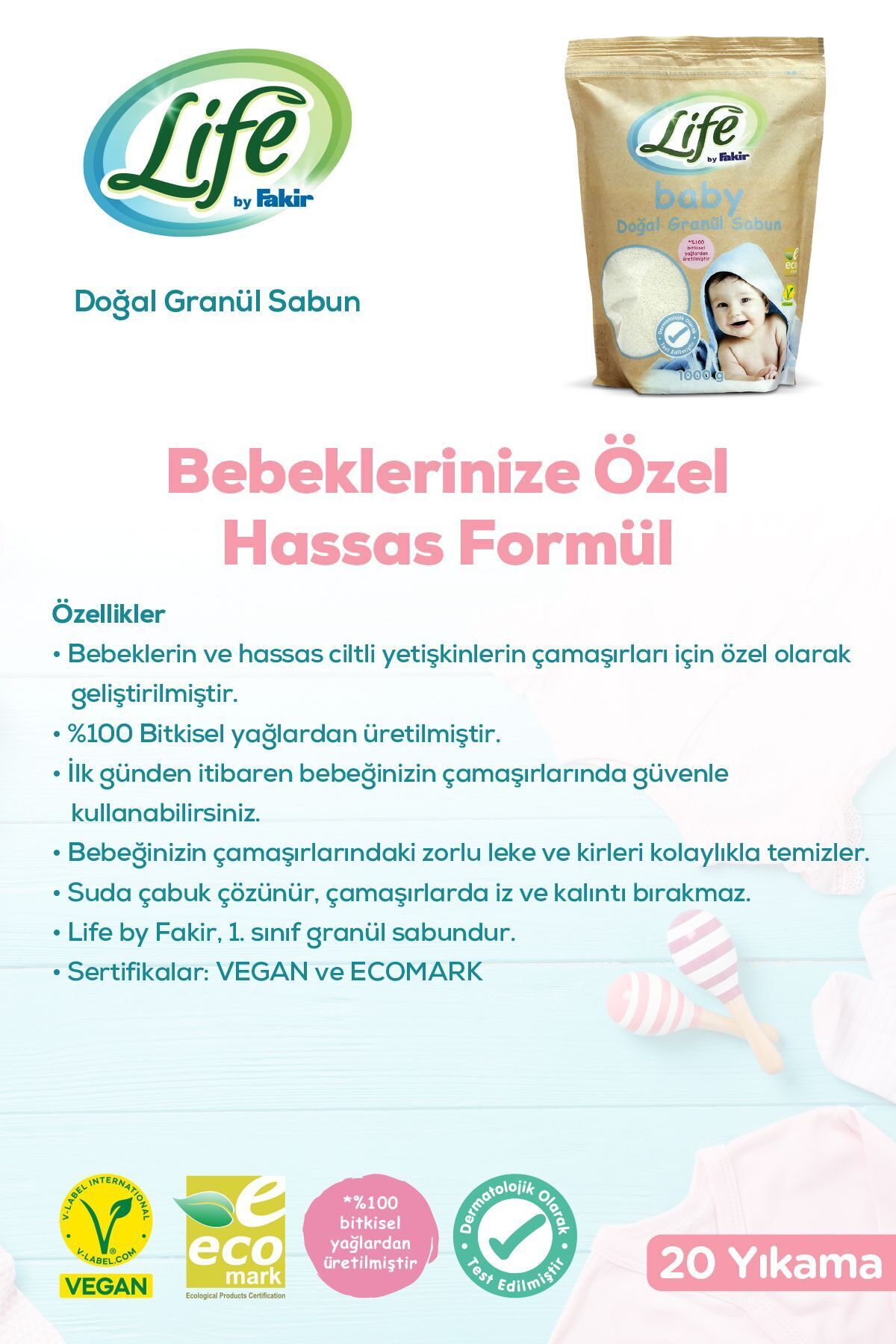 Life By Fakir By Life Doğal Granül Sabun 1000Gr fotoğrafı 4 (önizleme)
