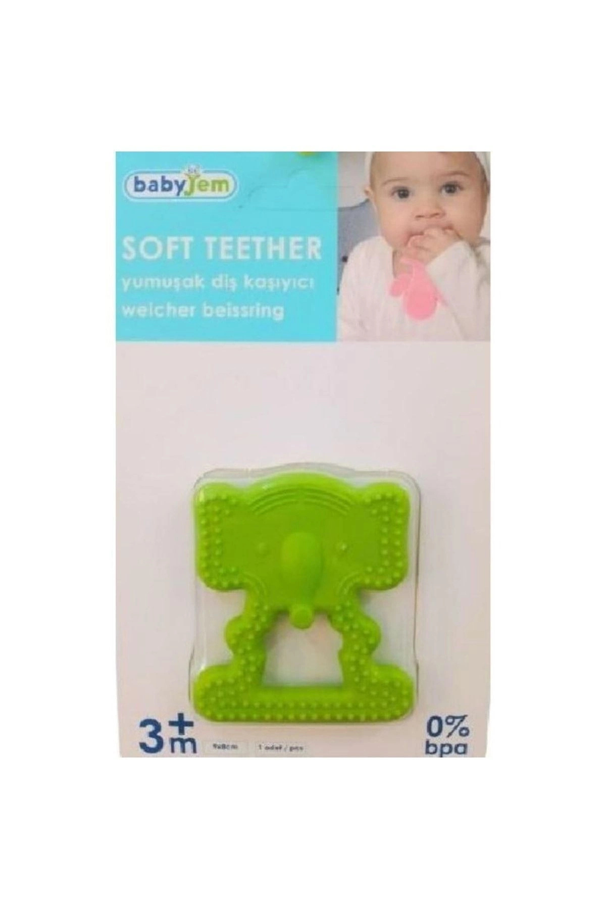 Babyjem Fil Diş Kaşıyıcı Açık Yeşil fotoğrafı 3 (önizleme)