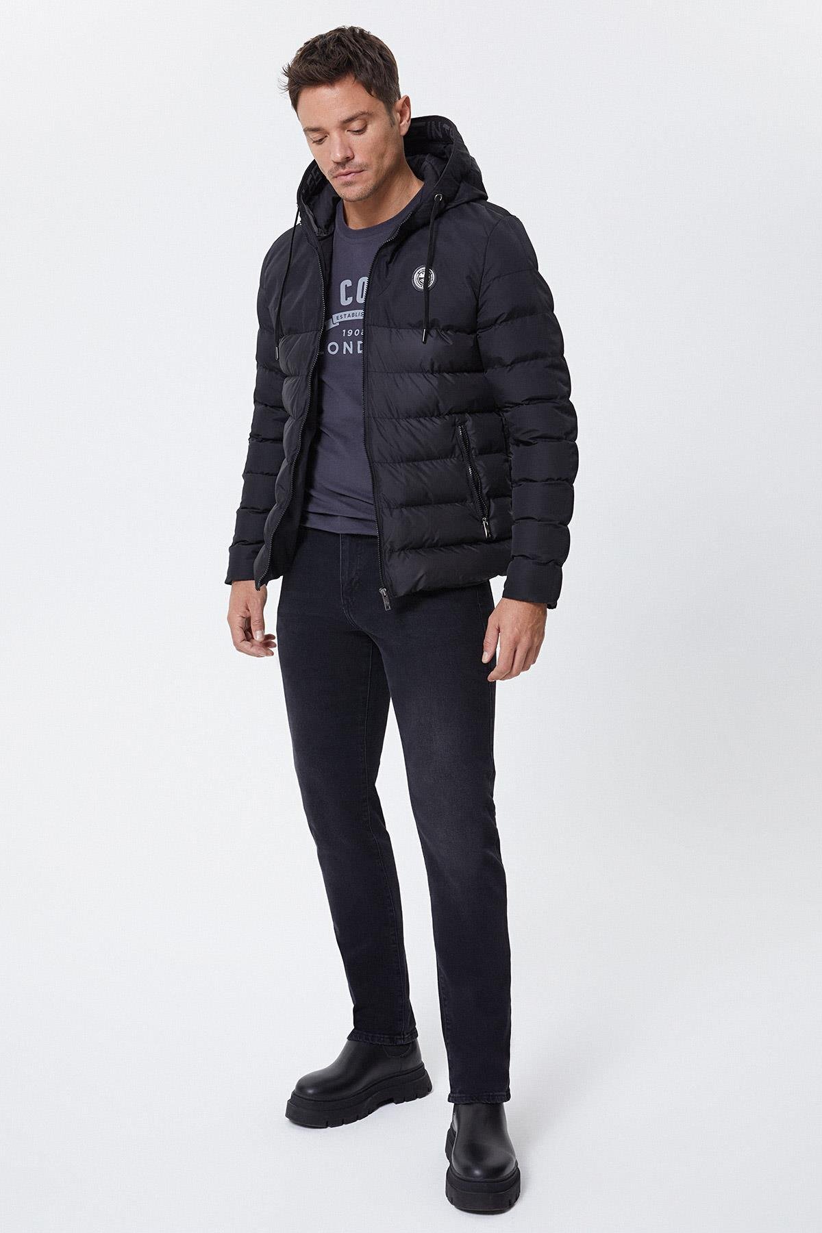 Lee Cooper Devın Erkek Şişme Mont Siyah