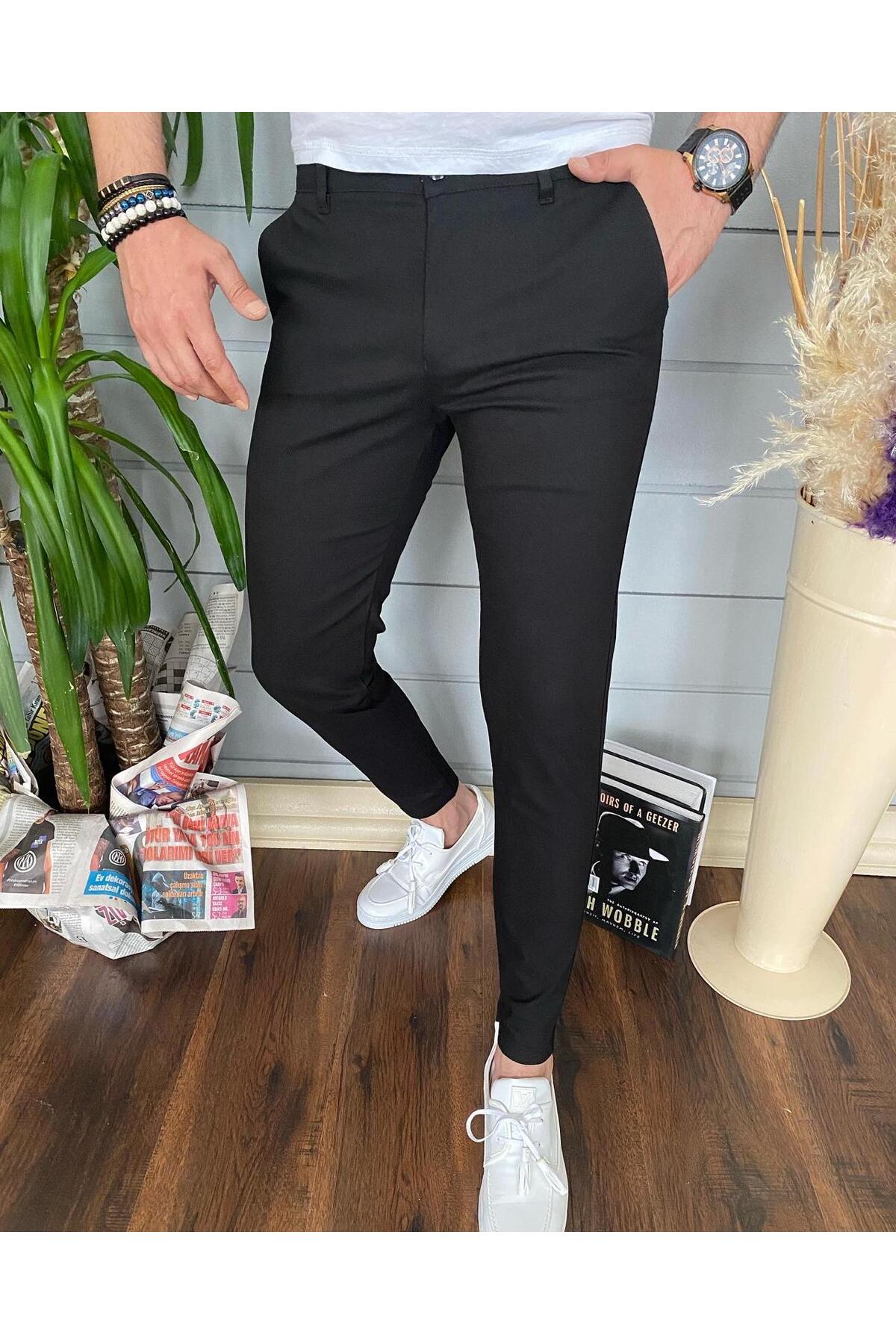 ukdwear  Italyan Kesim Petek Desen Keten Pantolon