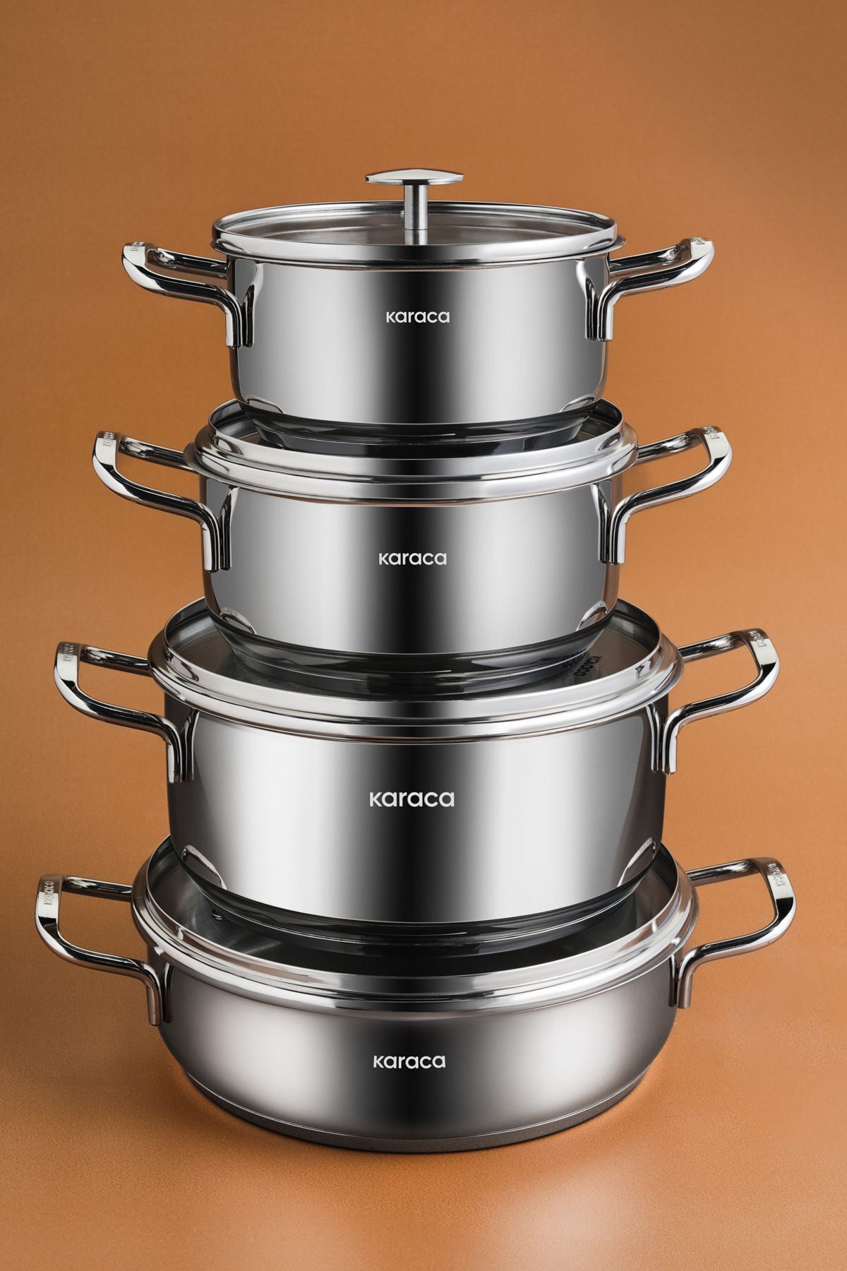 Karaca Alaz Indüksiyon Tabanlı 8 Parça Çelik Tencere Seti - Fiyatı