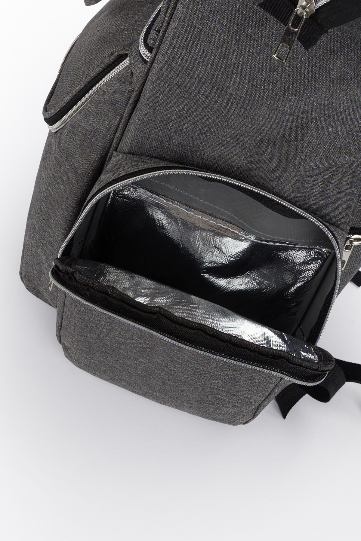 Yerli Baby Anne Bebek Bakım Sırt Çantası Termos Biberon Bölmeli ve Bebek Arabası Metal Askı Aparatlı Lüks Model fotoğrafı 6 (önizleme)