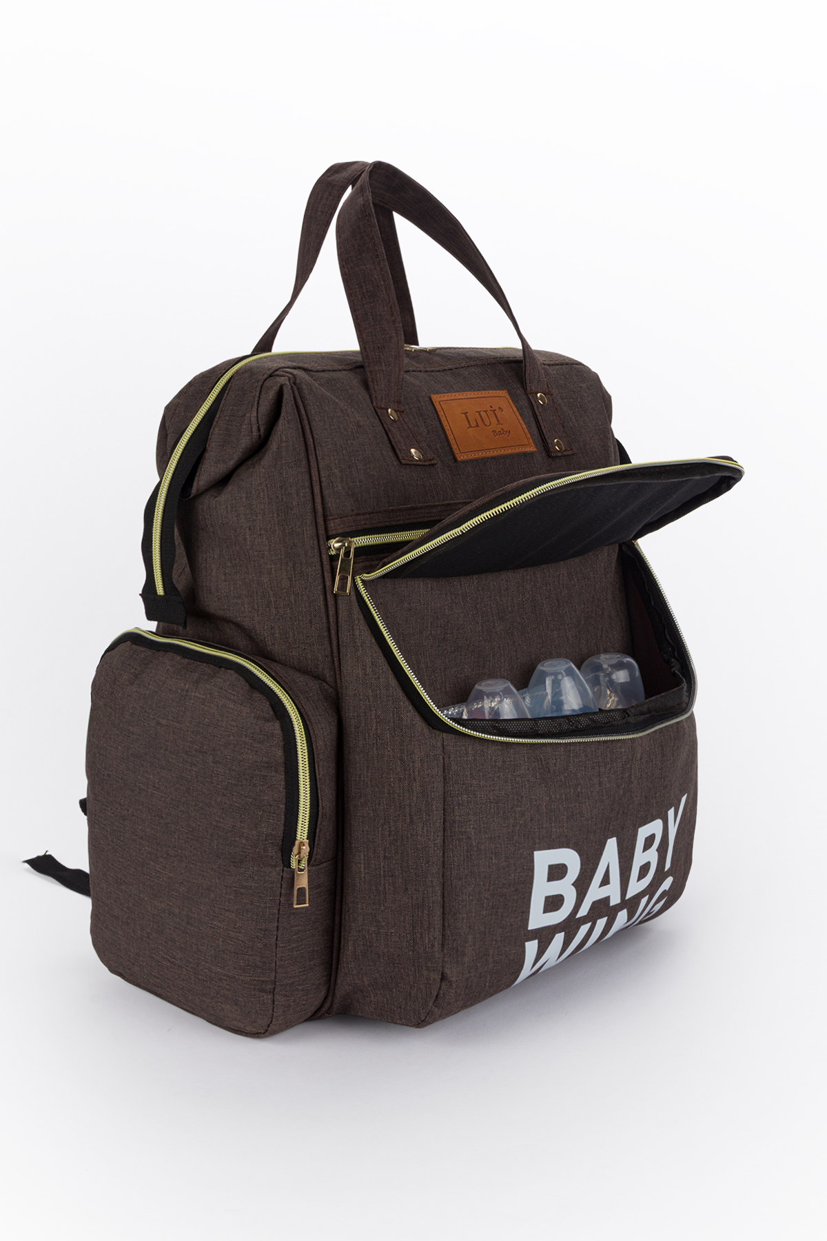 Lui Baby Anne Bebek Bakım Sırt Çantası Termos Biberon Bölmeli ve Bebek Arabası Metal Askı Aparatlı Lüks Model fotoğrafı 6 (önizleme)