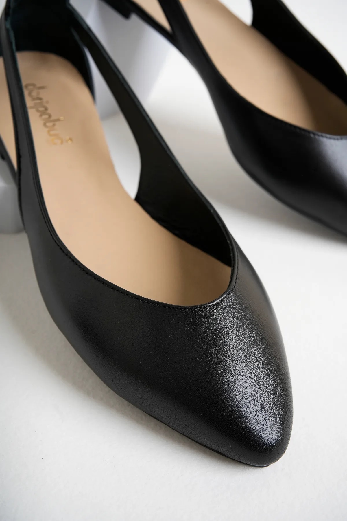 Deripabuc  Hakiki Deri Siyah Kadın Deri Babet Dp58-5052 - Görsel 2